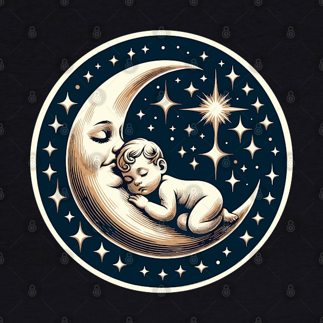 Baby sleeping on a moon by Art_Boys